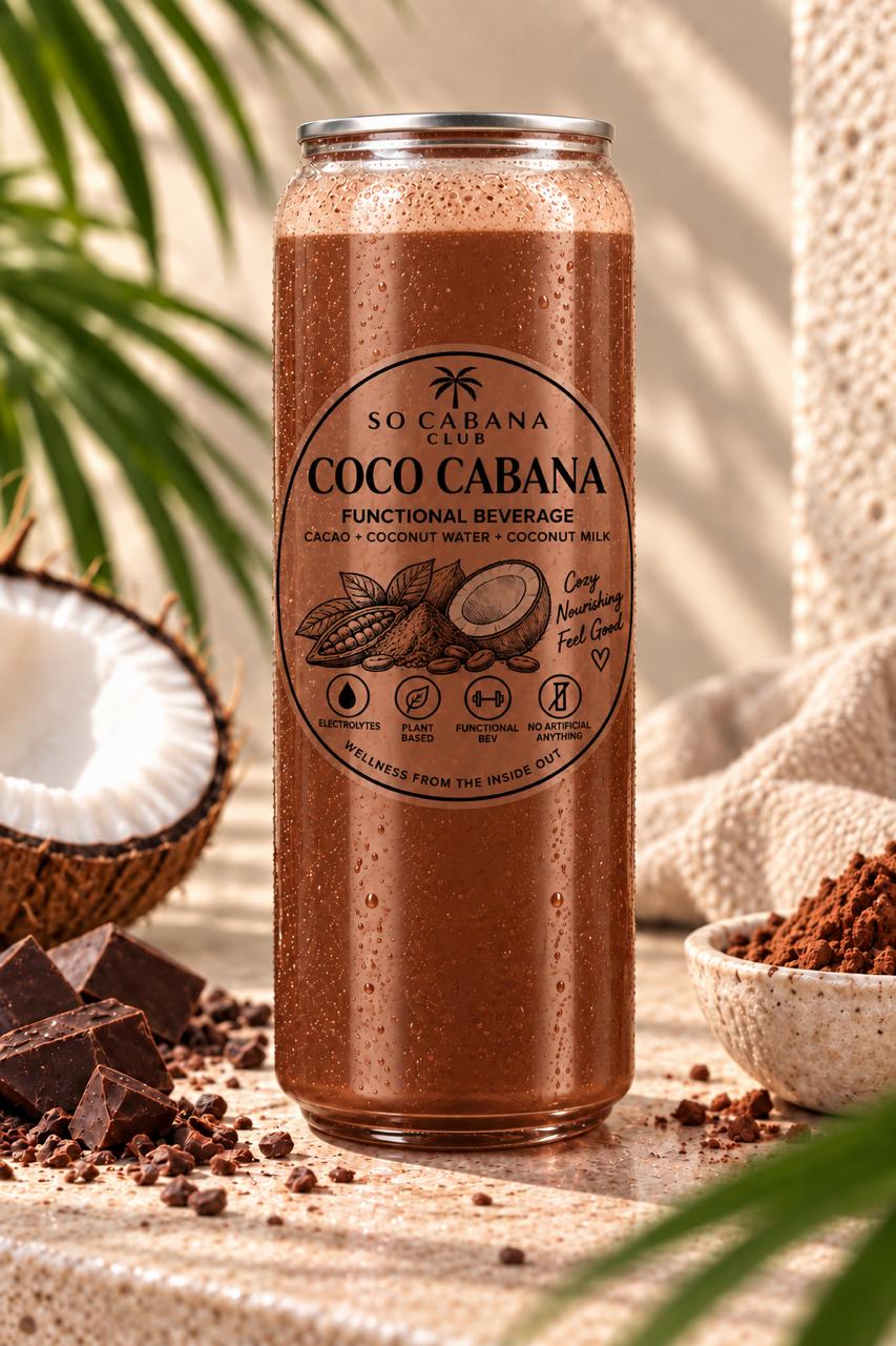 Chilled cacao drink with coconut and cacao